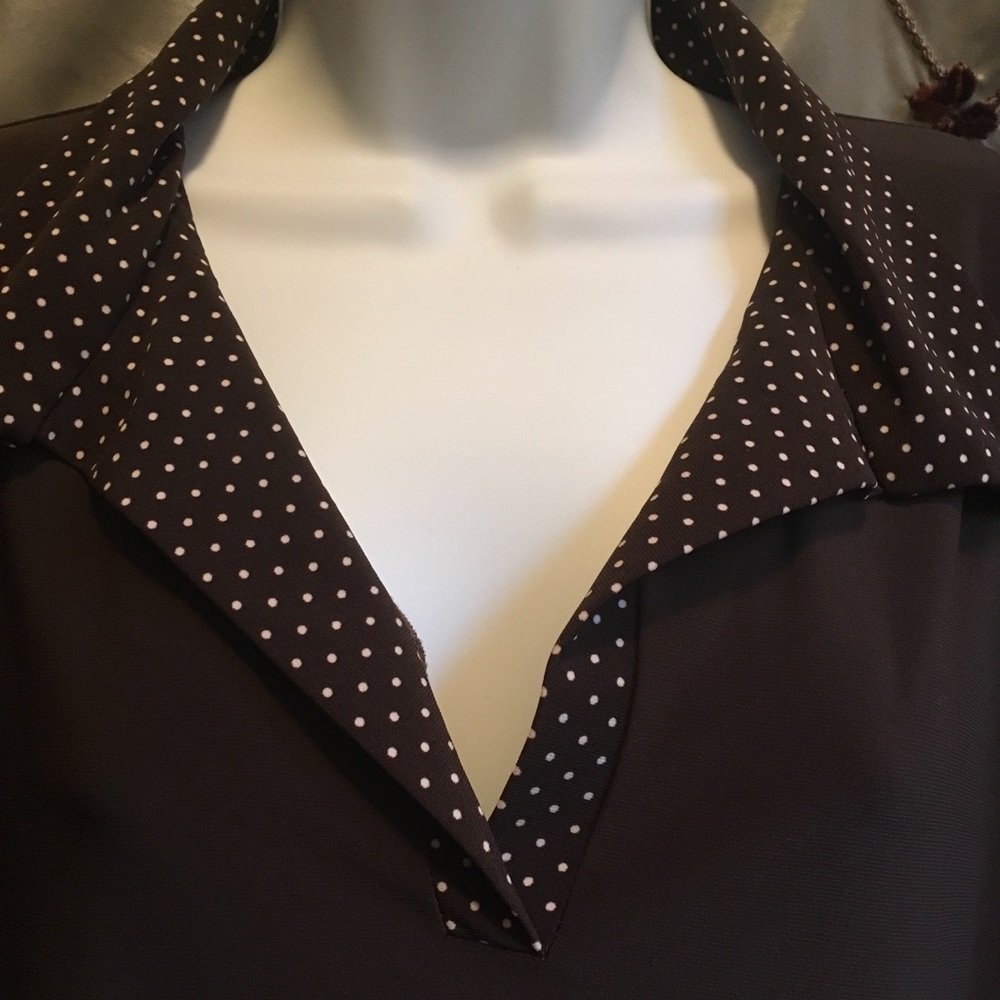 Woman’s Brown Vee Neck Shirt- 3X Plus
